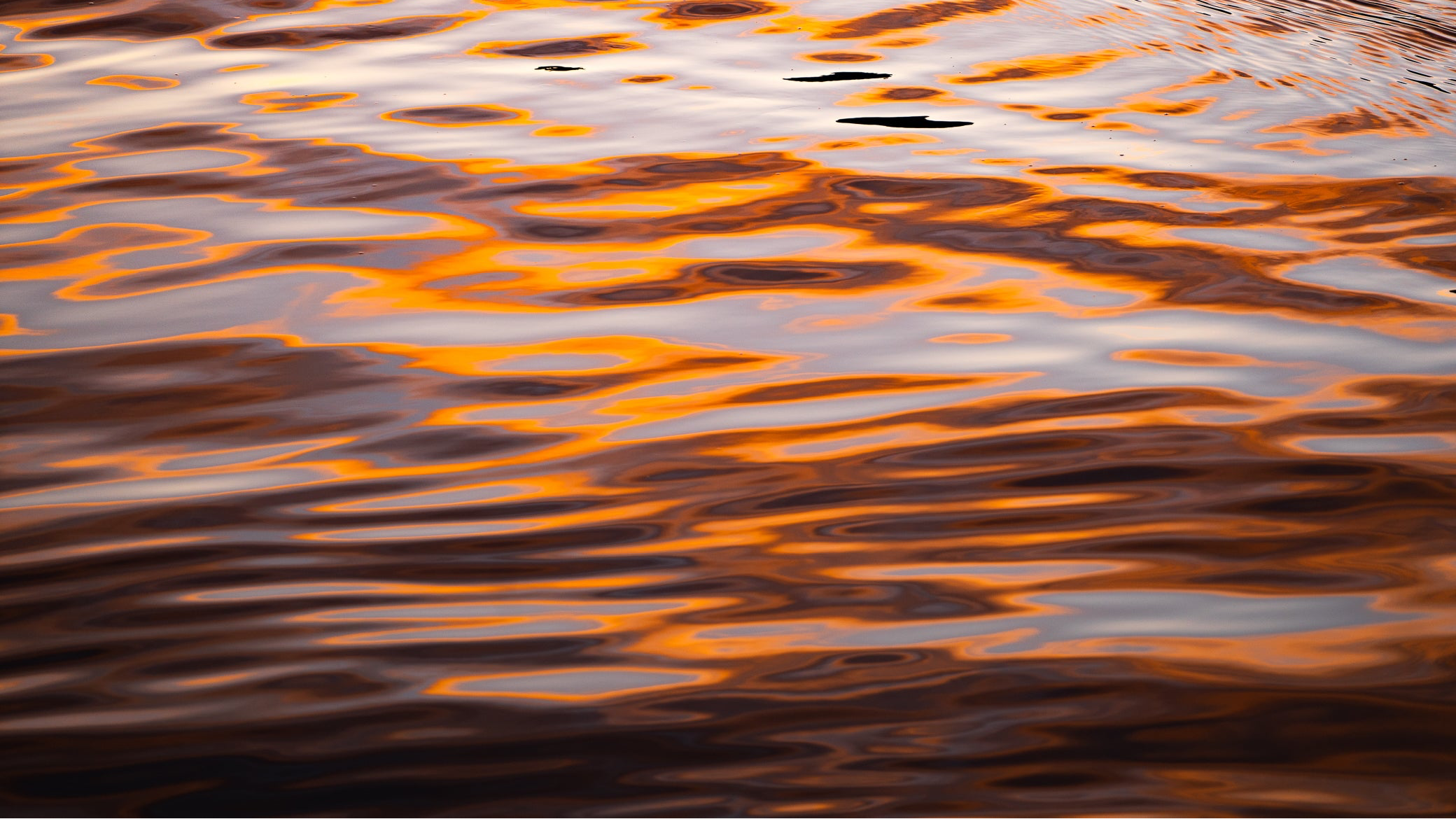 Golden reflections on water representing Dusky's outdoor adventure lifestyle and New Zealand roots. 