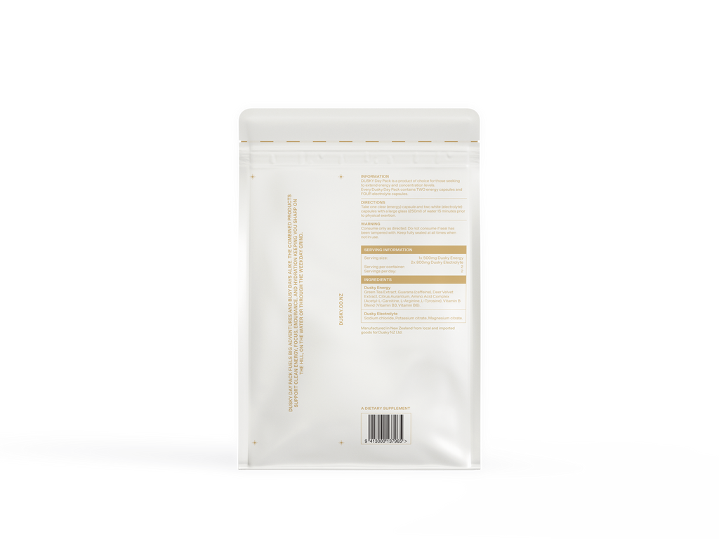 Reat label showing ingredients and nutritional information for the Dusky Multi-Day Pack.
